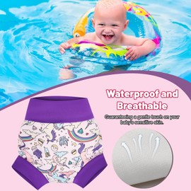 MOEMOE BABY Baby Swim Nappy, Pack of 3 Reusable Swim Nappies, Waterproof Swim Nappies for Girls, M/3T/3 Years