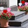 Yaocom 6 Pcs Valentine's Day Heart Decorative Planter Stakes Outdoor