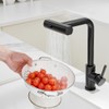 OWOFAN Kitchen Faucet with Pull Down Sprayer Black Waterfall Single