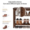 AQIMUELE Shoe Bench with Leather Cushion, 3 Tiers Shoe Storage