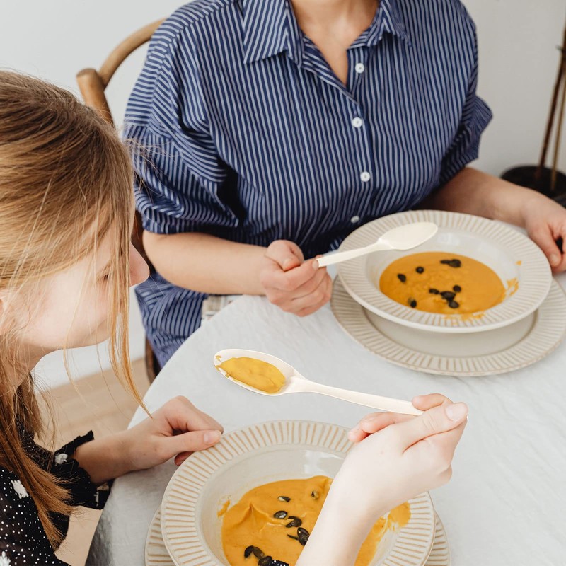 Compostable Spoons 50 Pack 7 Inch Disposable Spoons Biodegradable Cutlery