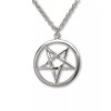 Real Metal Sterling Silver Pentacle Pentagram Pendant with 20 Inch