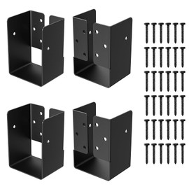 FMhotu Concealed Joist Hanger (4 Pack),4"x6" Outdoor Concealed-Flange Joist Bracket with Screws, Q235B Steel Powder Coated Concealed Mount Light Joist Hangers for 4"x6" Beam, Swing, Handrail, Fence
