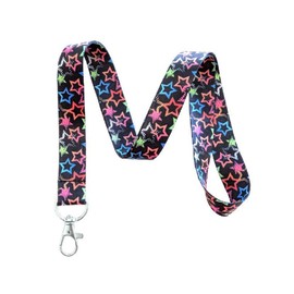 Colorful Stars Lanyard Key Chain Id Badge Holder