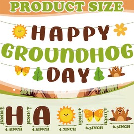SmoothNovelty 39 Pcs Happy Groundhog Day Hanging Swirls and Groundhog Day Banner Set, Groundhog Party Hanging Decorations for Groundhog Day Party Decor