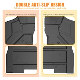 UTVSXPERT TPE Floor Mats for Polaris Xpedition XP5/ ADV5 2024, Front and Rear Row Floor Liners All Weather Protection Slush Mats Floor Mats for Polaris Xpedition XP 5/ ADV 5 Accessories (3PCS)