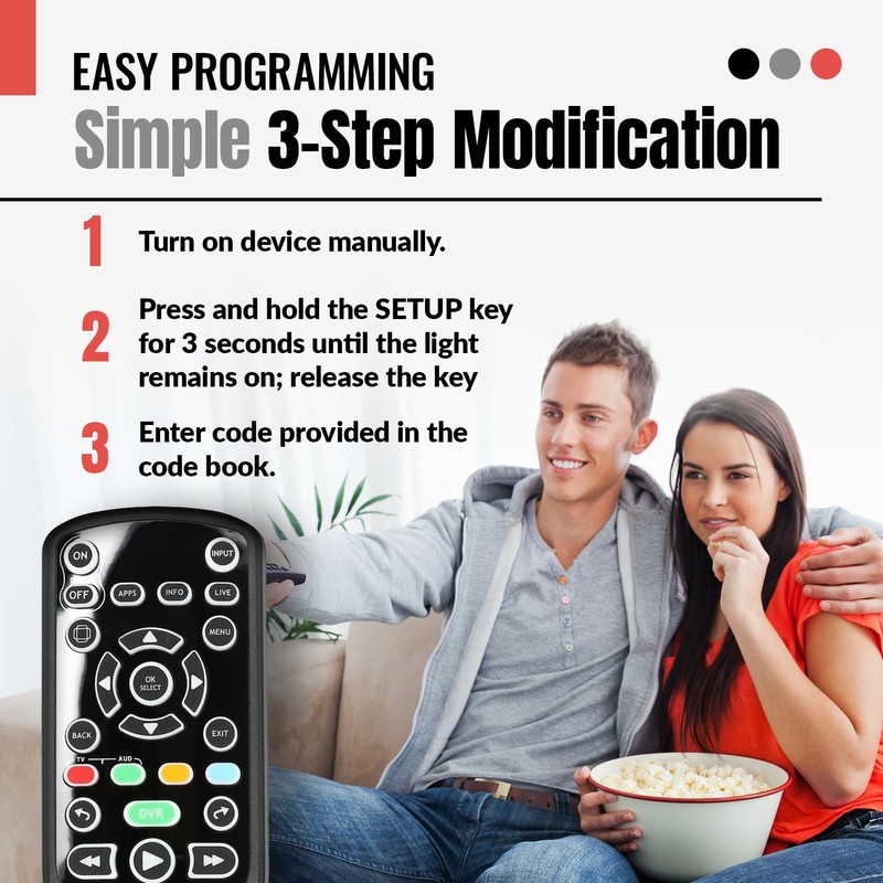 ANDERIC RRCM7500 for Channel Master DVR Remote Control CM7500XRC2 Replacement