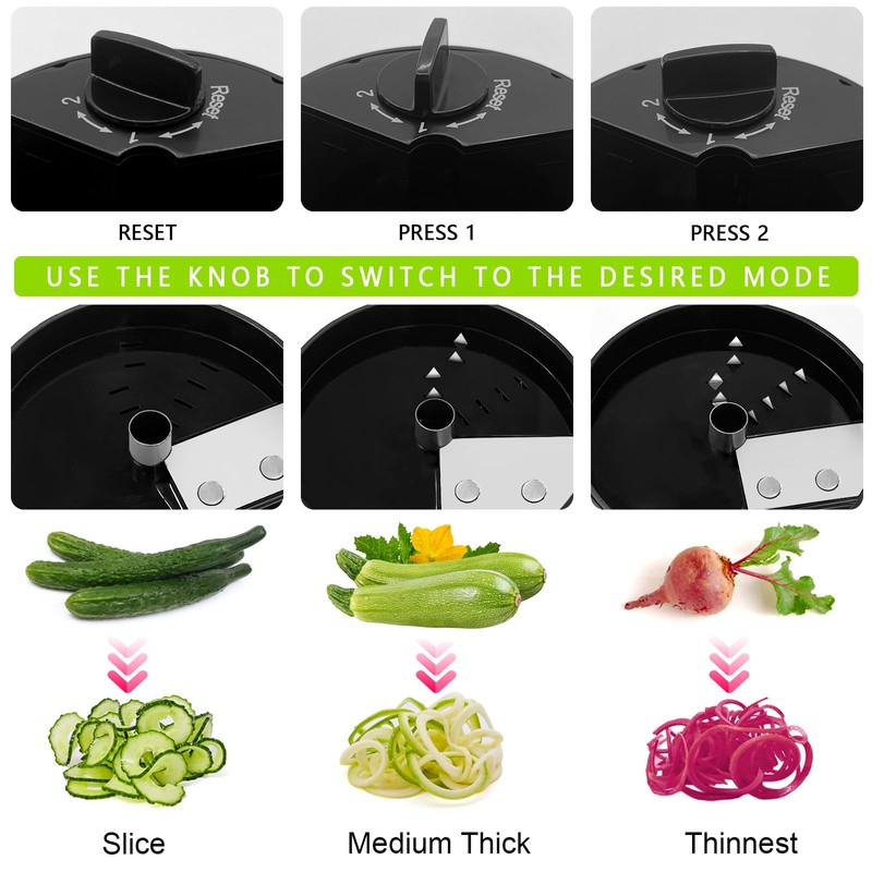 Vegetable Spiralizer 3 in 1 Spiralizer for Veggie Noodles Adjustable