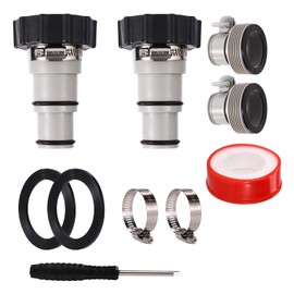 Lyreh 4pcs Pool Hose Adapter Type B & A with Clamp Washer, Hose Conversion Connector (1.5" to 1.25") for Intex Threaded Connection Pumps Hoses, Above Ground Pool Replacement Accessories