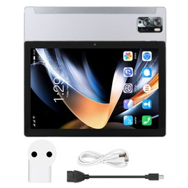 10.1 Inch Tablet for Android 13 8 Core CPU 8GB 256GB Support 4G Network 7000mAh Battery 5G WIFI Tablet 100‑240V Grey EU Plug