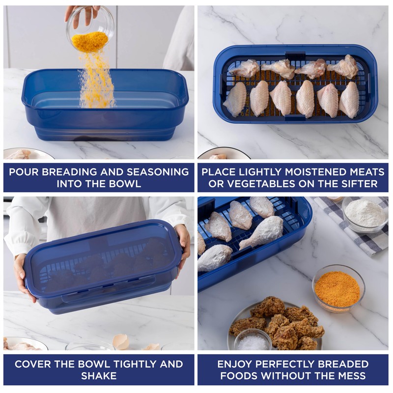 COOK WITH COLOR Collapsible Batter Bowl - Mess Free Breading