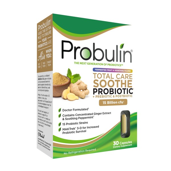 Probulin Total Care Soothe Probiotic, Supplement for Digestive Support, 30 Capsules