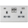 13A 2G SP Switched Socket with Dual USB A+C (5V