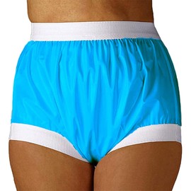 Pantalones de plástico para adultos con incontinencia, banda elástica de plástico impermeable, pañales de plástico PVC, pañales reutilizables para personas mayores, superficie suave, adecuados para hombres y mujeres adultos
