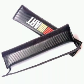 na JDM 2X NEW RALLIART Carbon Fiber STYLE Seat Belt COVER Cushion Shoulder Pads evo