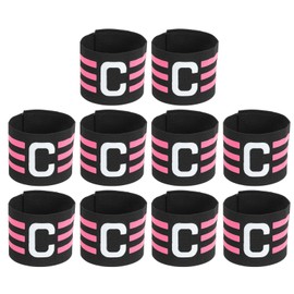MECCANIXITY Soccer Captain Armband, Nylon Captain Arm Bands for Soccer Elastic Captain C Arm Band Sports Captain Armbands for Football Team Training Youth & Adult Black, Pack of 10