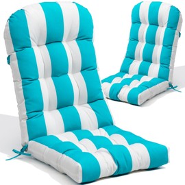 Crestlive Products Adirondack Chair Cushion Outdoor Rocking Chair Cushions Water Resistant 50x20x4 Inch High Back Patio Chair Cushions Set of 2 Thick Patio Replacement Cushion Blue Stripe