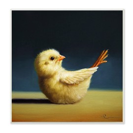 Stupell Industries Yoga Chicks Boat Pose Funny Farm Bird Painting, Design by Lucia Heffernan Wall Plaque, 12 x 12, Yellow