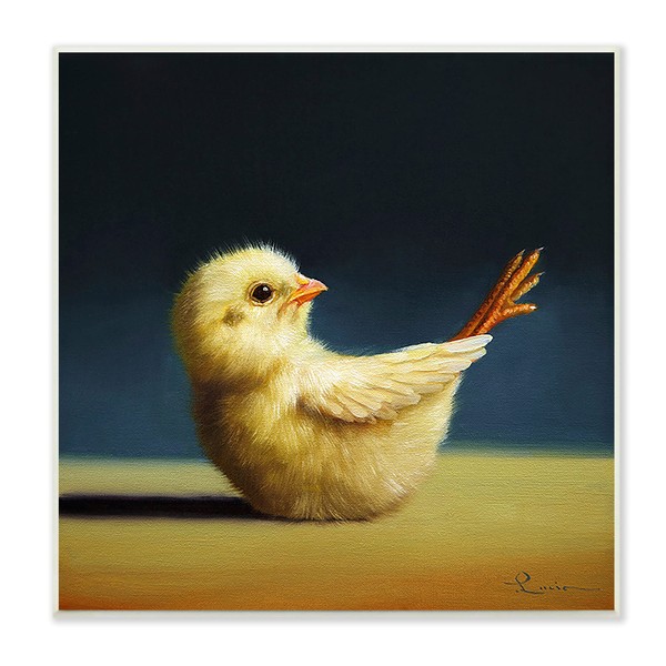 Stupell Industries Yoga Chicks Boat Pose Funny Farm Bird Painting,