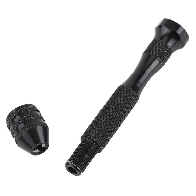 Black Precision Pin Vise Hand Drill with Twist Drill -