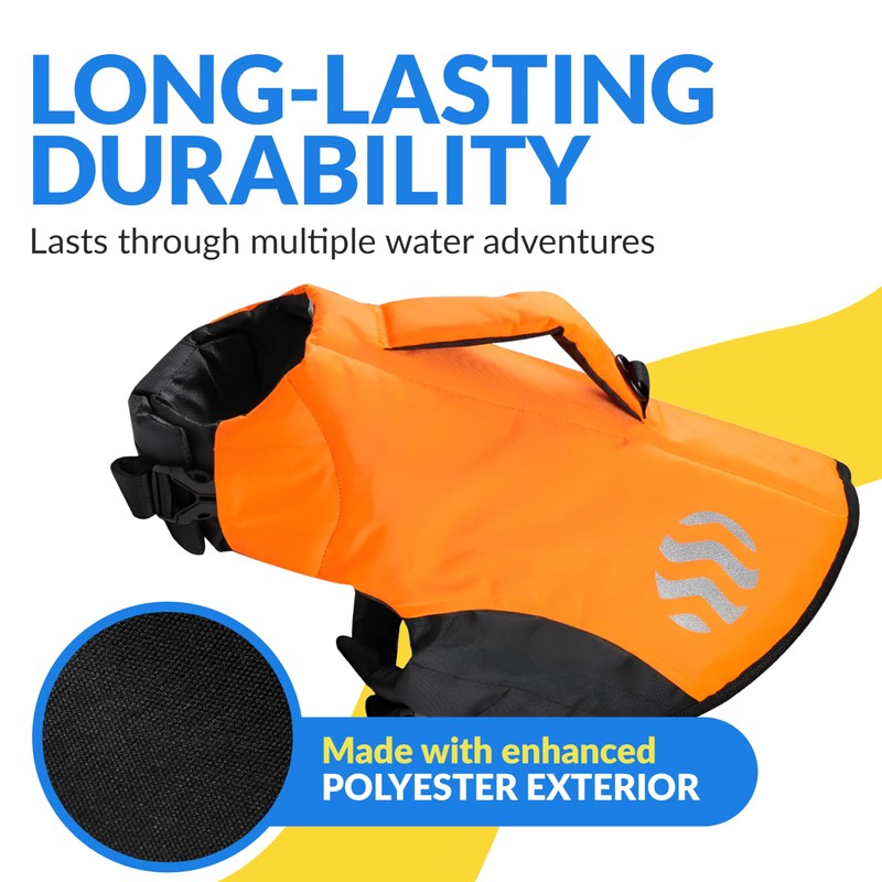 Waterproof Dog Life Jacket w/Engineered Support System - High Visibility