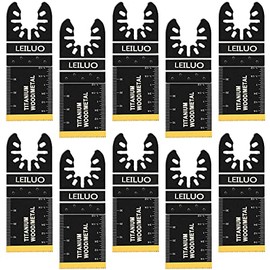 10 PC Titanium Oscillating Multitool Blades LEILUO Oscillating Tool Blades for Hard Material Metal Nails Wood Plastic Oscillating Saw Blade fit Dewalt Rockwell Milwaukee Makita Ryobi Bosch