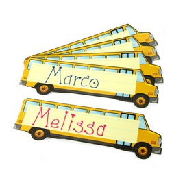 Hygloss Products Die-Cut Name Plate - Great Teaching Tool - Perfect for Labeling in Classroom & Other Uses - School Bus - 9.5 x 3 inches - 30 Pk (45560)