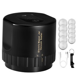 Mason Jar Vacuum Sealer - Electric Mason Jar Vacuum Sealer Kit for Wide Mouth & Regular Mouth Canning Jars,Vacuum Sealing Machine with auto-stop function, Vacuum Sealing Machine Storage（Black)