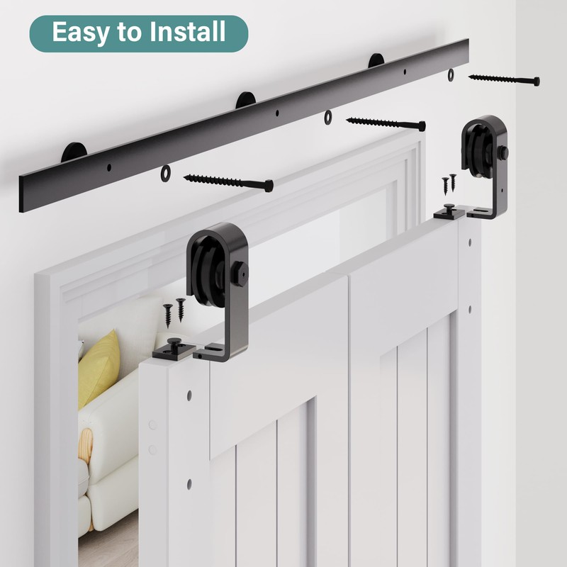 WINSOON Bifold Barn Door Hardware: Smooth Quiet Bi-fold Barn Door