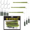 Drop-Shot-Rigs-for-Bass-Fishing-Soft-Plastic-Lures-Worm Fishing Hooks, 4.5 inch Rubber Worms, Wacky Worms, Straight