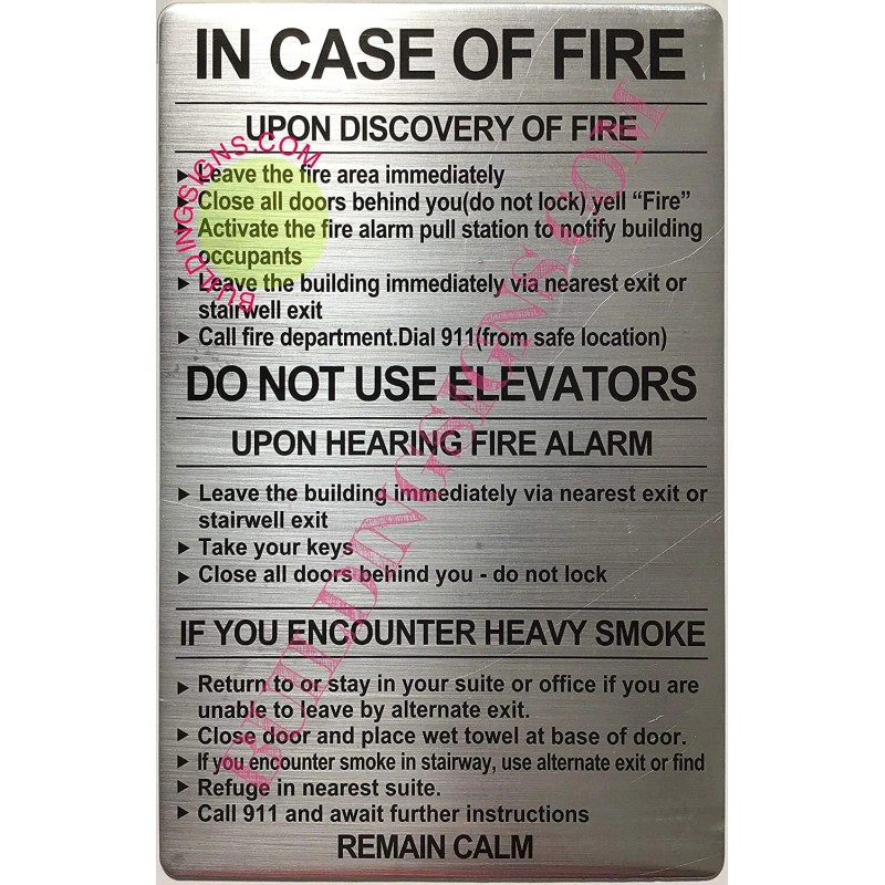 BUILDINGSIGNS.COM Door fire Notice Sign/Hotel fire Door Sign, Motel fire