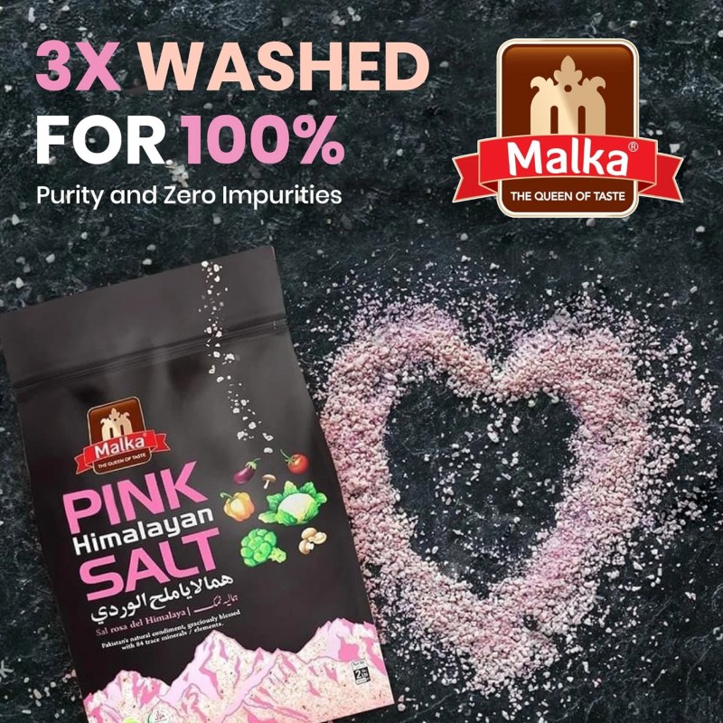 Malka Himalayan Pink Salt, Super Fine Grain Salt, 6lb-(Qty: 3,