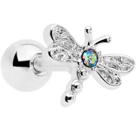 Body Candy 16G Womens 6mm Stainless Steel Ornate Dragonfly Mens Cartilage Earring Helix Tragus Jewelry 1/4"
