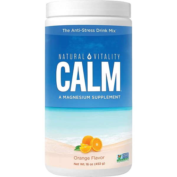 Natural Vitality Calm #1 Selling Magnesium Citrate Supplement, Anti-Stress Magnesium Supplement Drink Mix Powder - Orange Flavor, Vegan, Gluten Free and Non-GMO (Package May Vary), 16 oz 113 Servings