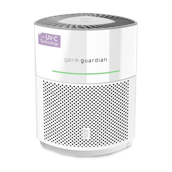 GermGuardian Airsafe+ Intelligent Air Purifier with UV-C Light, Air Quality Sensor, 360˚ HEPA Filter, Large Room up to 1040 Sq. Ft., Captures 99.97% of Pollutants, Zero Ozone Certified, White AC3000W