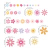 FUFUQUARE 8 Sheets Boho Pink Yellow Daisy Flower Wall Stickers