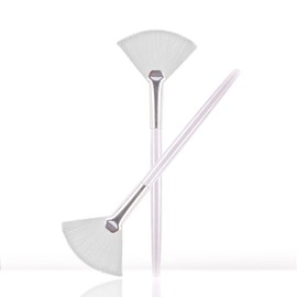 Soft 'N Style Taklon Fan Mask Brush Acid Applicator for Glycolic Peel/Masques (2, white)