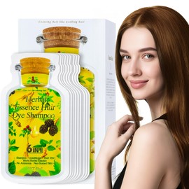 Limer Multi-Color Bubble Hair Dye Shampoo,Semi-Permanent Gray Coverage with 6-in-1 Herbal Ingredients,Root Touch-up,Ammonia-Free Formula for Women,Travel-Friendly 1oz x 10 Packs/Box (Chestnut Brown)