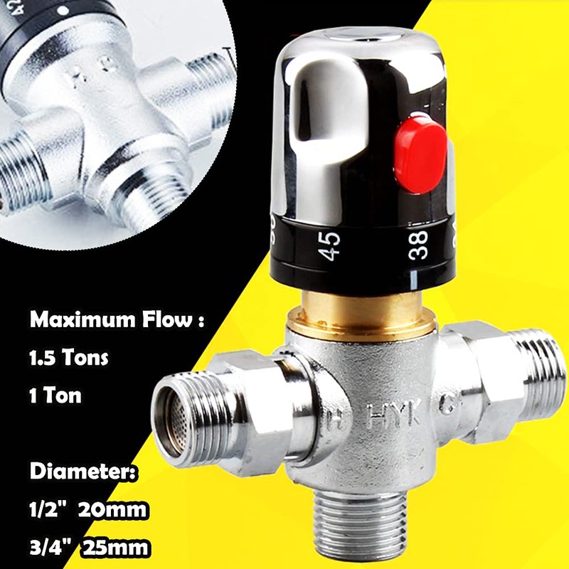 Thermostatic Mixing Valve, 1Ton / 1.5Tons Water Temperature Control Valve
