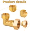 Pack of 2 Brass Movable Screw Connections, 1 Inch Brass