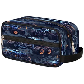 Monster Truck Car Hanging Toiletry Bag,Travel Hygiene Kits for Boys Mens,Waterproof Makeup Carry-on Bags,Cosmetic Bag,TSA Approved Shave Dopp Kit for Toiletries Shower Bathroom Accessories Gifts