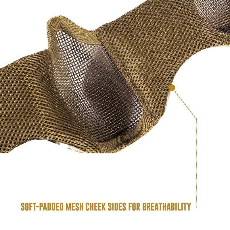 OneTigris Airsoft Mask Foldable Half Mesh Face Mask Face Protection