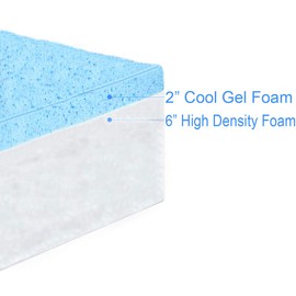 FoamRush 8-Inch Bunk (30" x 75") Mattress Cooling Gel Memory Foam RV Mattress Replacement, Medium Firm, Comfort, Pressure Relief Support, Made in USA, Travel Camper Trailer Truck, Cover Not Included