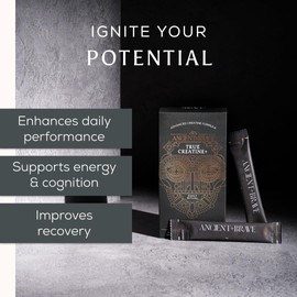 Ancient + Brave Ancient + Brave - Creatine+ 90g x15 Sachets - Premium Creatine Monohydrate Powder - 100% Micronized Creatine for Women - High Performance, Strength Building - Muscle Recovery, Cognition, Wellness