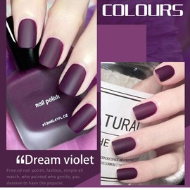 Matte Dream Violet Nail Polish - Quick-Drying, No UV Curing Needed, Winter & Christmas Nail Color for Women