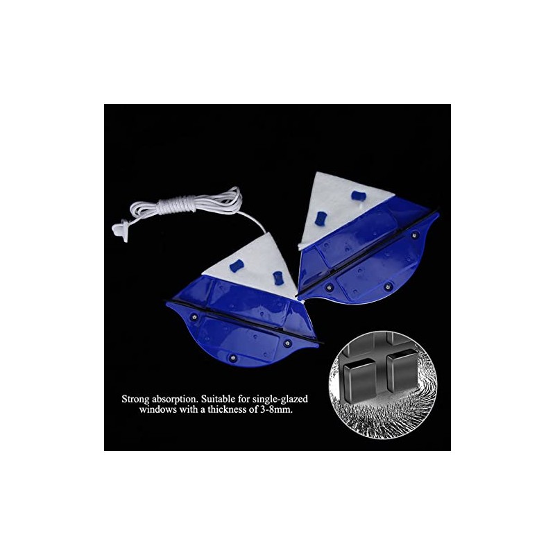 TOPINCN Limpiacristales Magnético de Doble Cara, Fuerte Absorción, Diseño Trilateral,
