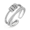 Aucuu Anxiety Spinning Rings for Women, 925 Silver Women's Rings,