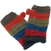 GURU SHOP Ringed Hand Warmers from Nepal, Hand Knitted Virgin