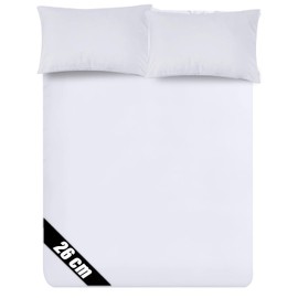 Sunshine Comforts Microfiber Fitted Sheets Breathable, Anti Wrinkle 26cm Deep Pocket Single Bed Sheets White Bedding & Linen- Single Bedding 90 X 190 CM Single Fitted Sheet