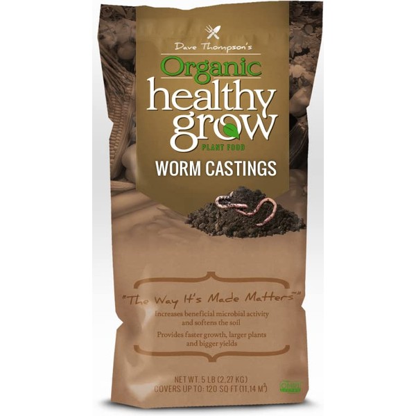 DAVE THOMPSON'S ORGANIC HEALTHY GROW HGRWC5 Worm Castings, 4 lb,
